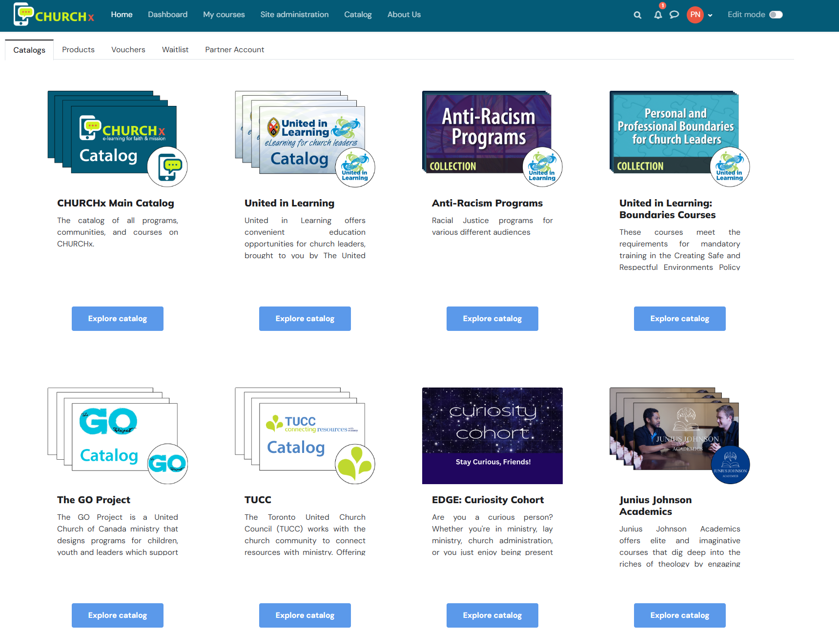 ChurchX Course View - Ministry Training Interface