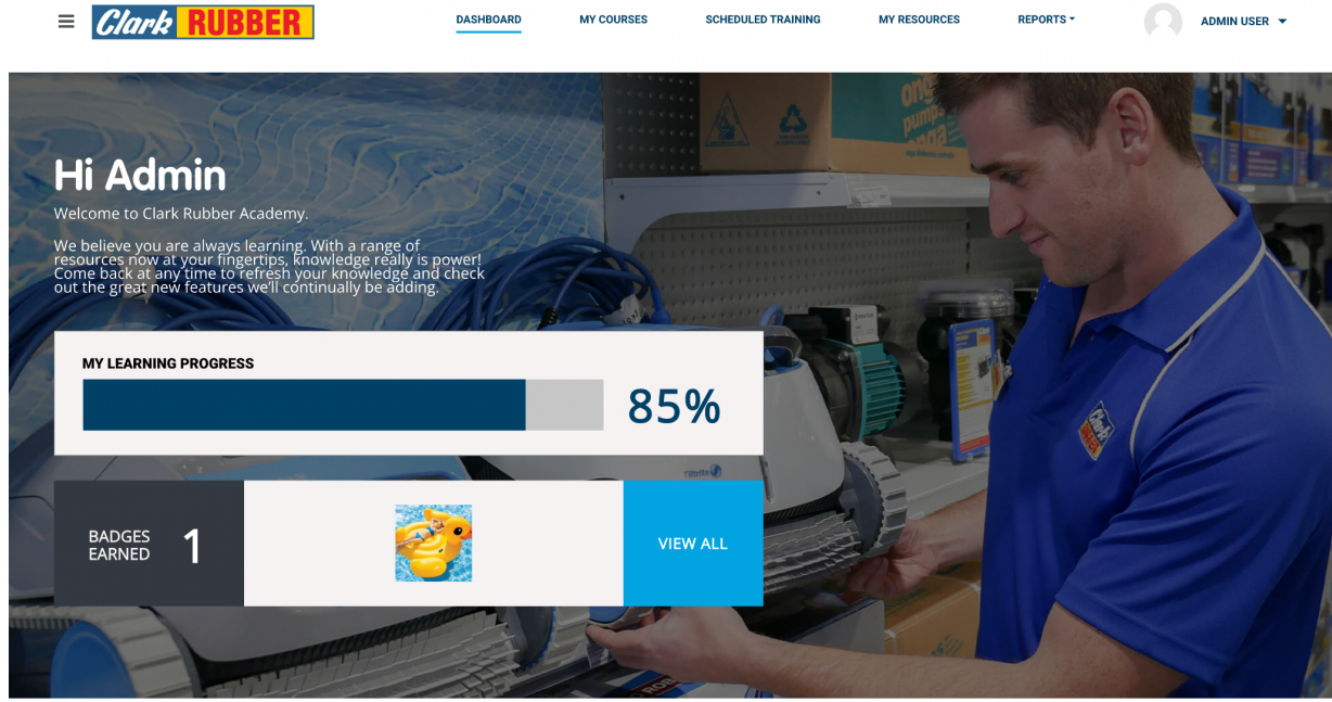 Clark Rubber Training Academy Dashboard