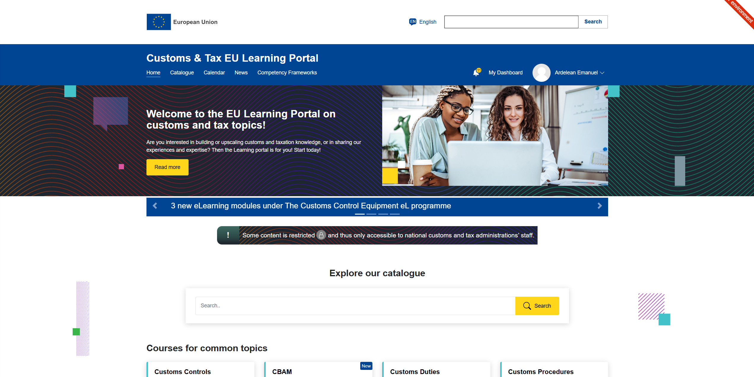 EU Customs Training Portal