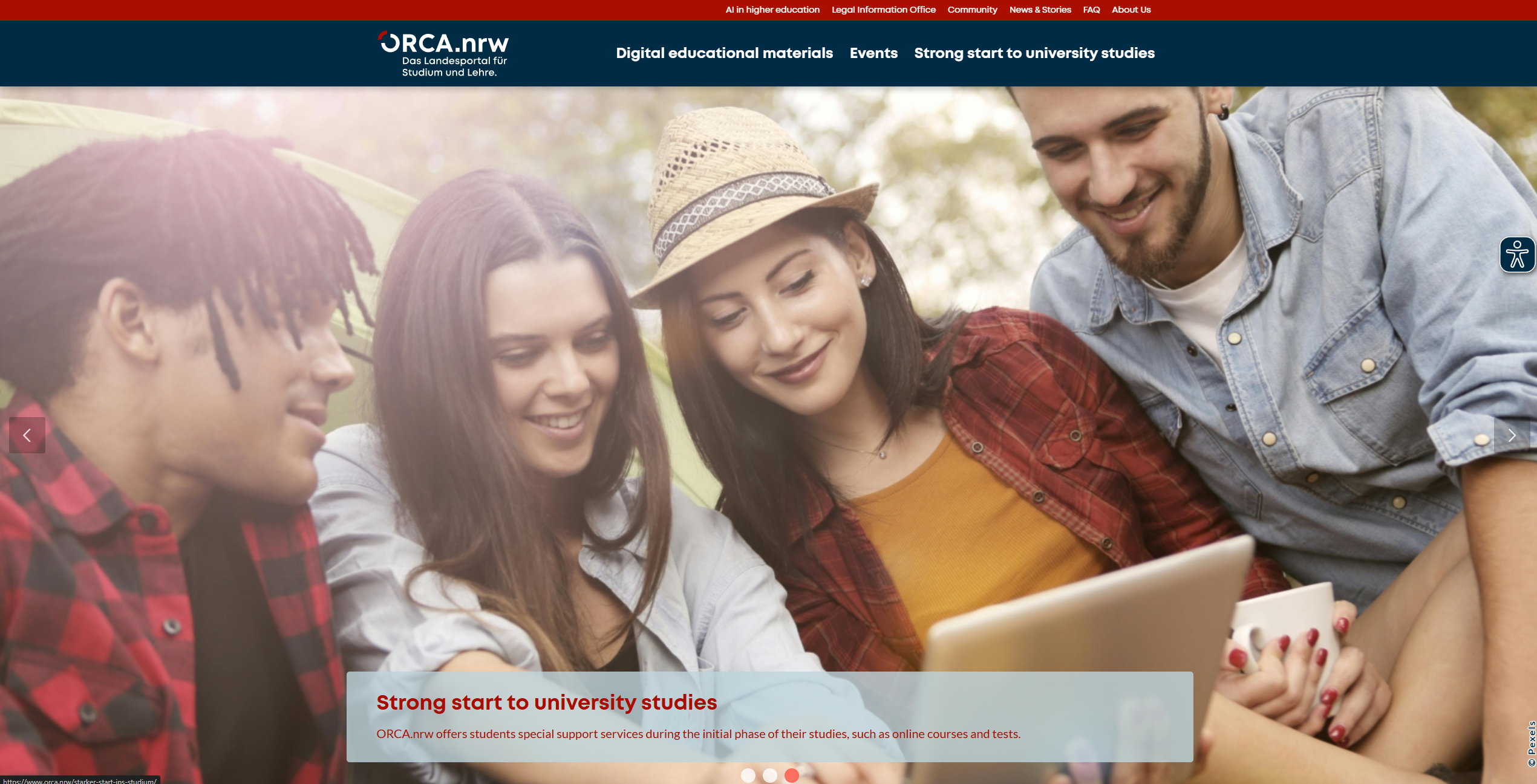 ORCA.NRW Landing Page - Digital Learning Platform